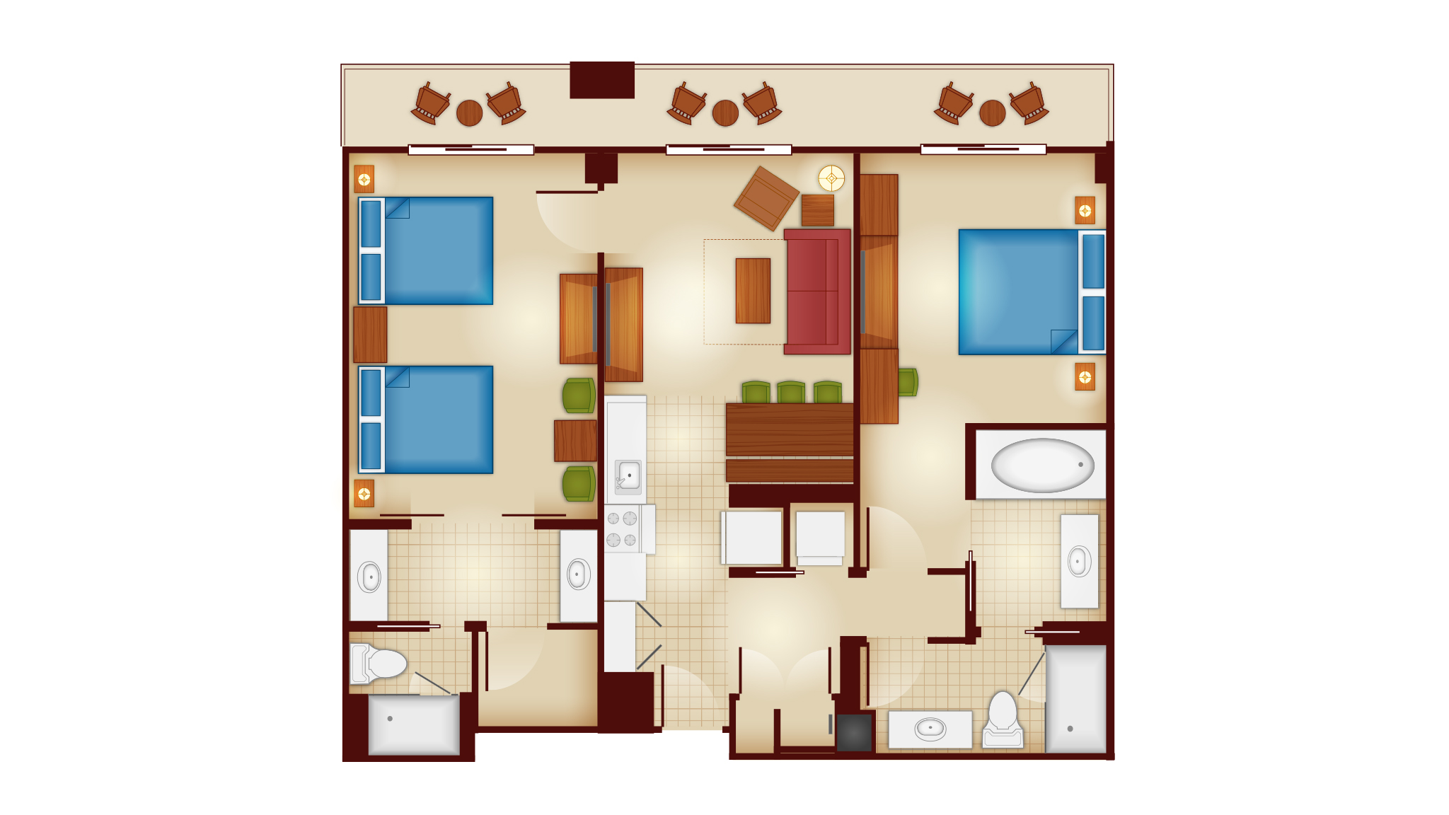 copper creek 2 bedroom villa layout