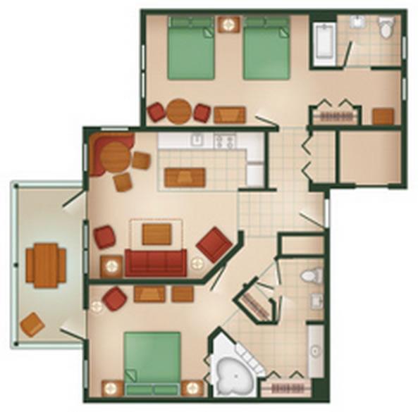 hilton-head-resort two-bedroom layout