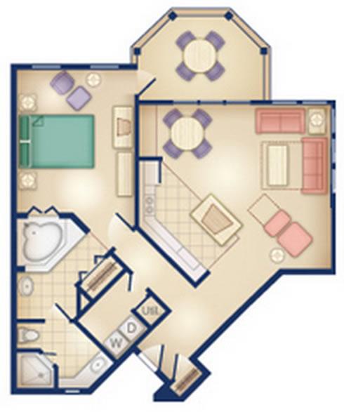 old-key-west-resort one-bedroom layout