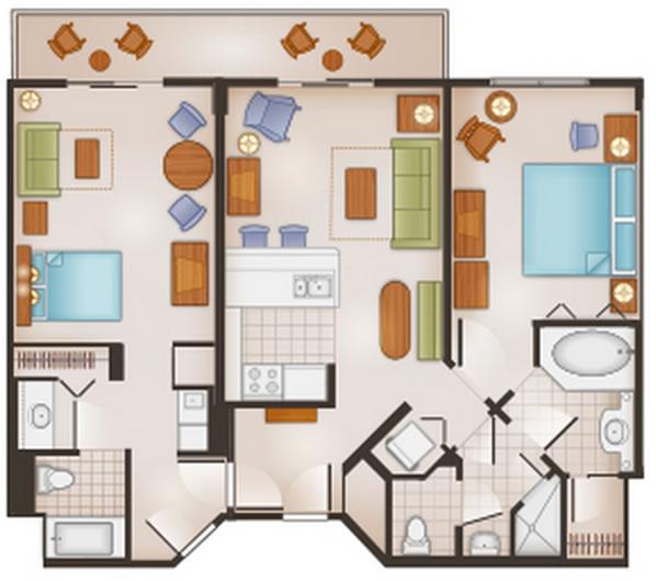 saratoga-springs-resort two-bedroom-lockoff layout